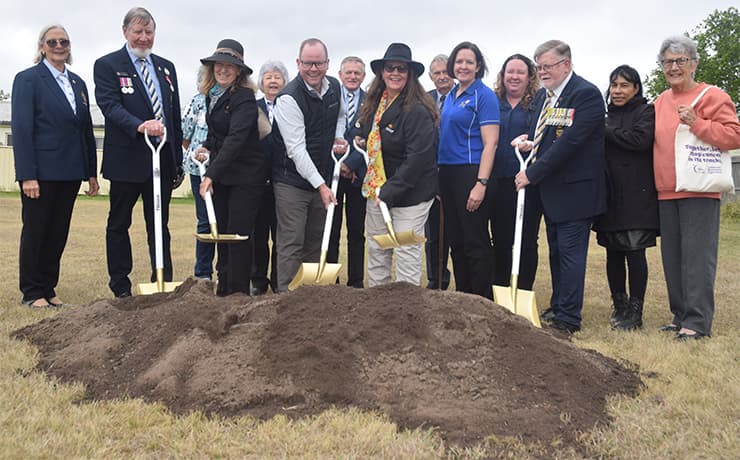 Official sod turning for the Oly Homes modular Kingaroy RSL Veterans and Community Centre