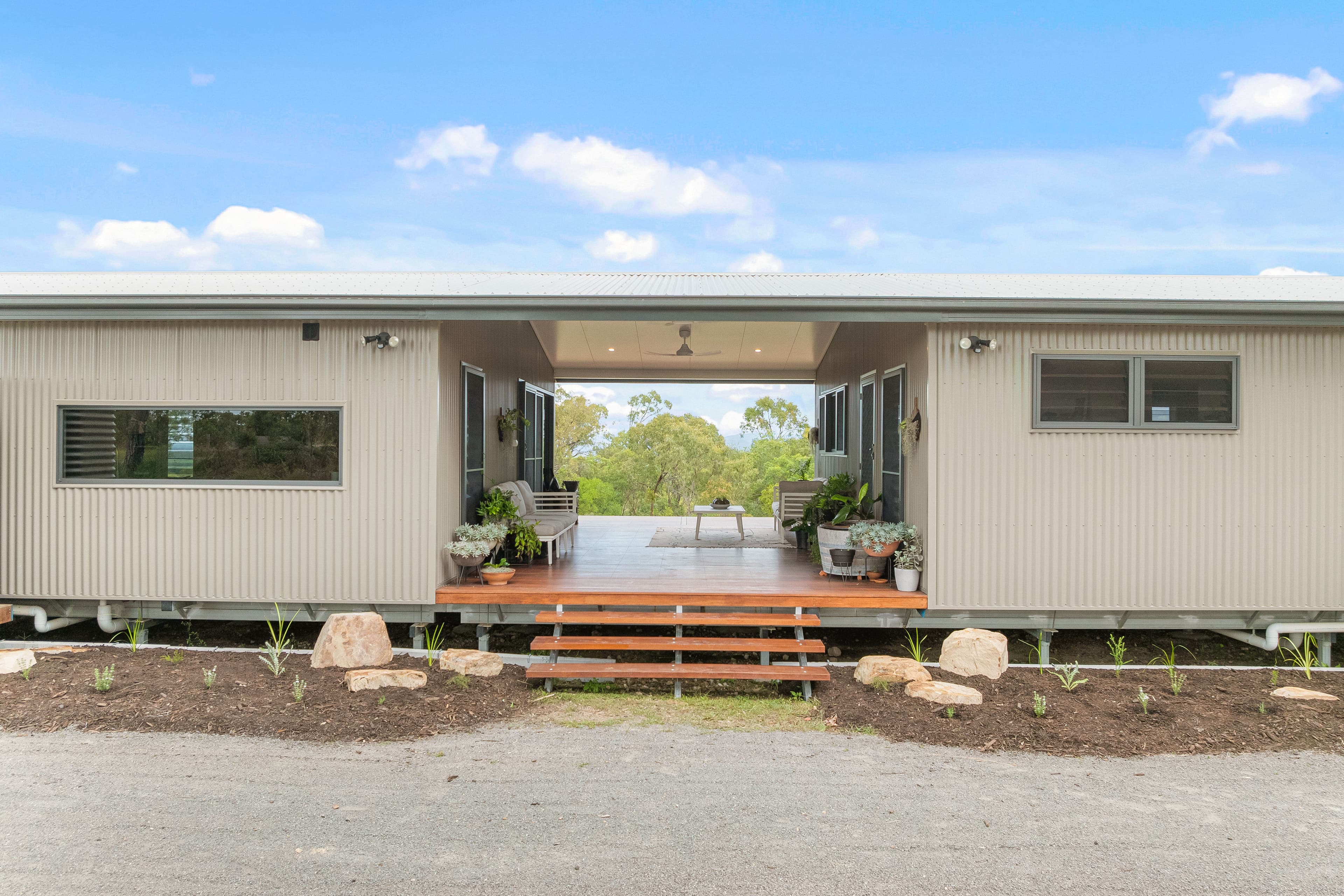 Oly Homes Modular 4 bedroom Bagara Design Breezeway dogtrot outdoor room outdoor living