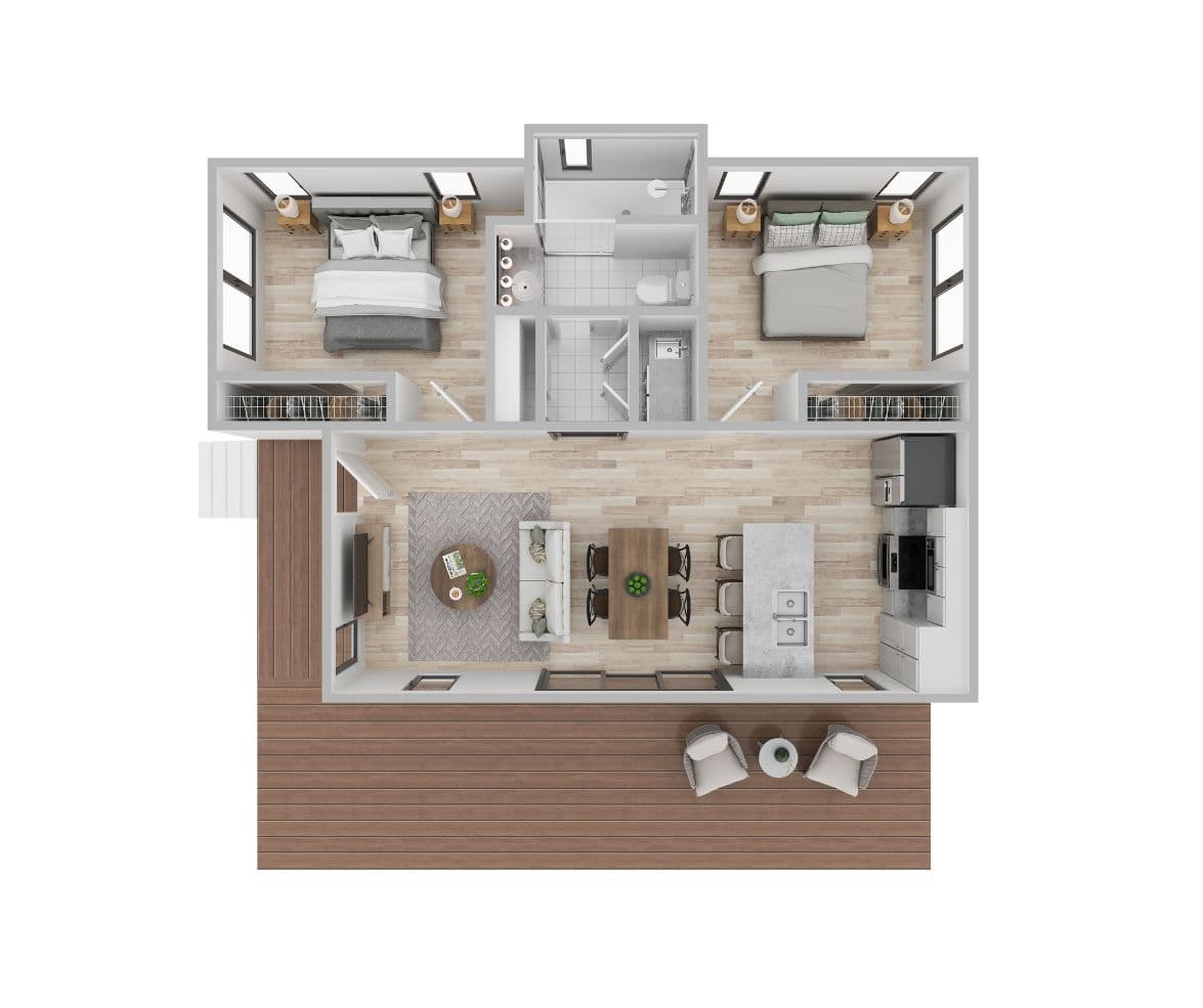 Oly Homes Mossman 2 bedroom modular home floorplan